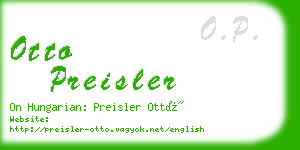 otto preisler business card